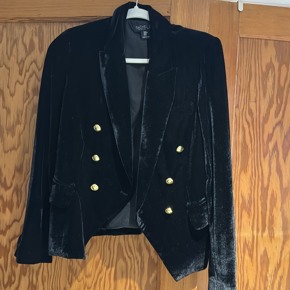 SOLD Rachel Zoe black velvet jacket, size medium